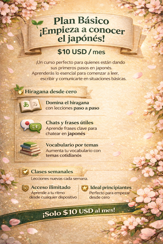 Plan Básico – ¡Empieza a conocer el japonés! plan-basico
